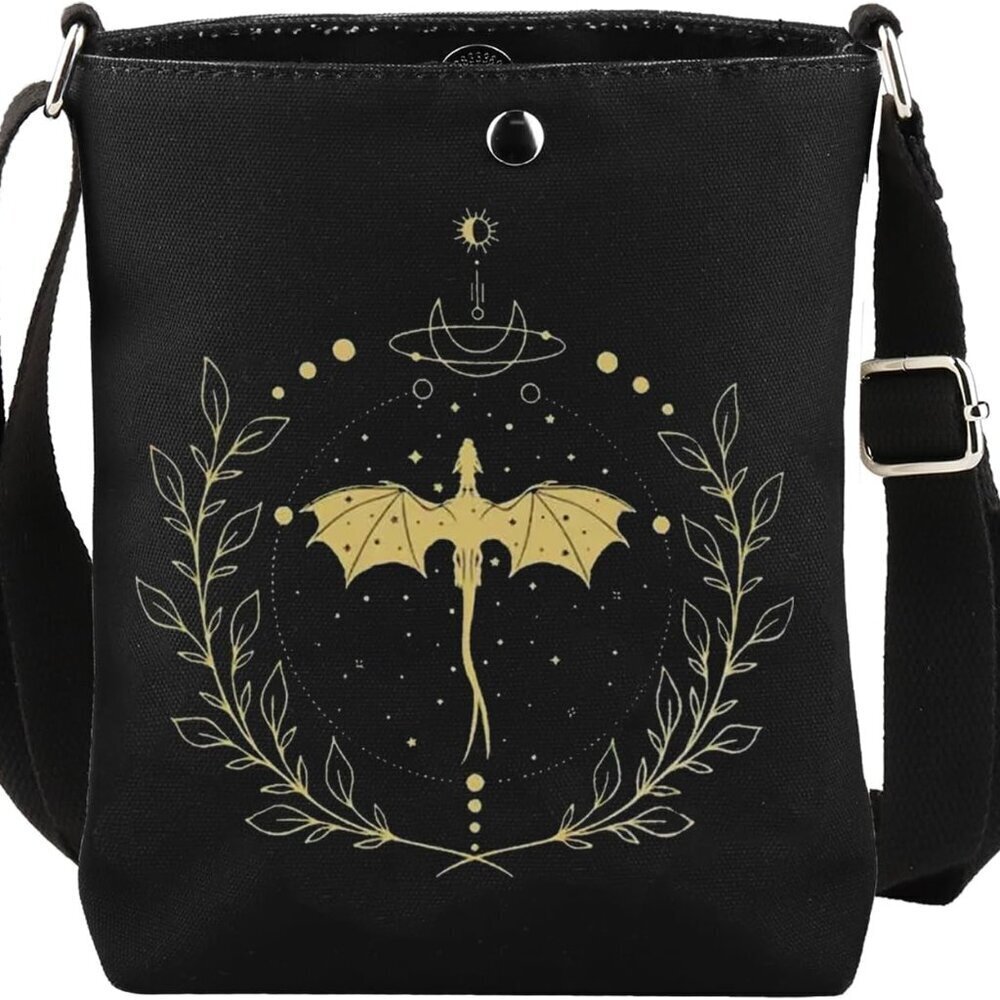 Dragon Books Crossbody Bag Fantasy Series Gift For Book Lover Fans